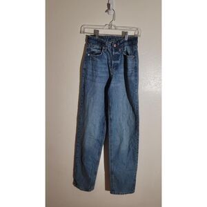 NWT Wild Fable High Rise Button Fly Distressed Easy Rigid Straight Jeans sz 00
